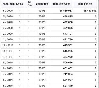 Thống kê tiền điện của khách hàng này trong 12 tháng qua của hộ gia đình anh Dũng. (Ảnh EVN CPC)