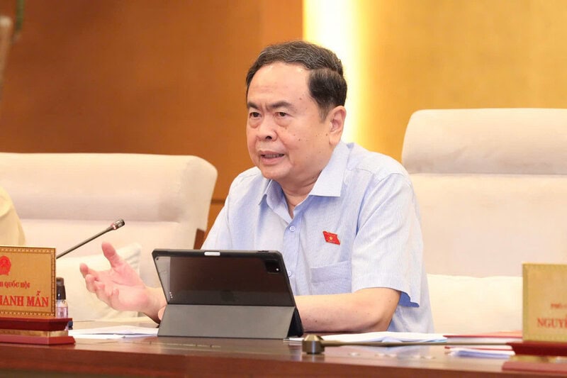 Chủ tịch Quốc hội Trần Thanh Mẫn phát biểu tại phiên họp.