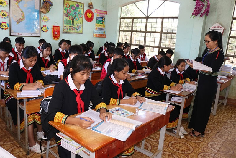 Một lớp học của Trường PTDTNT xã Phú Thiện, tỉnh Gia Lai