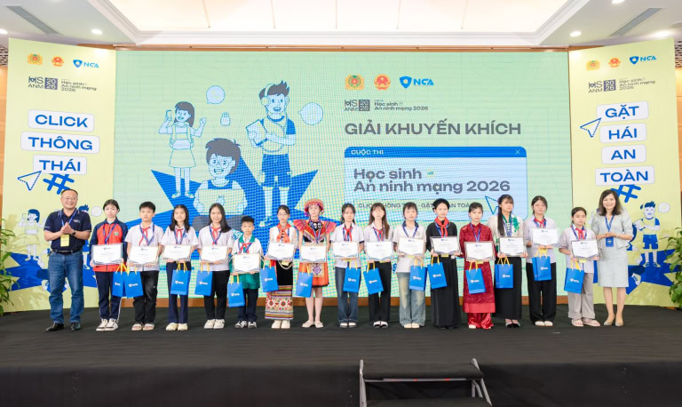 Hơn 100 học sinh xuất sắc được vinh danh tại Cuộc thi “Học sinh với An ninh mạng 2026”