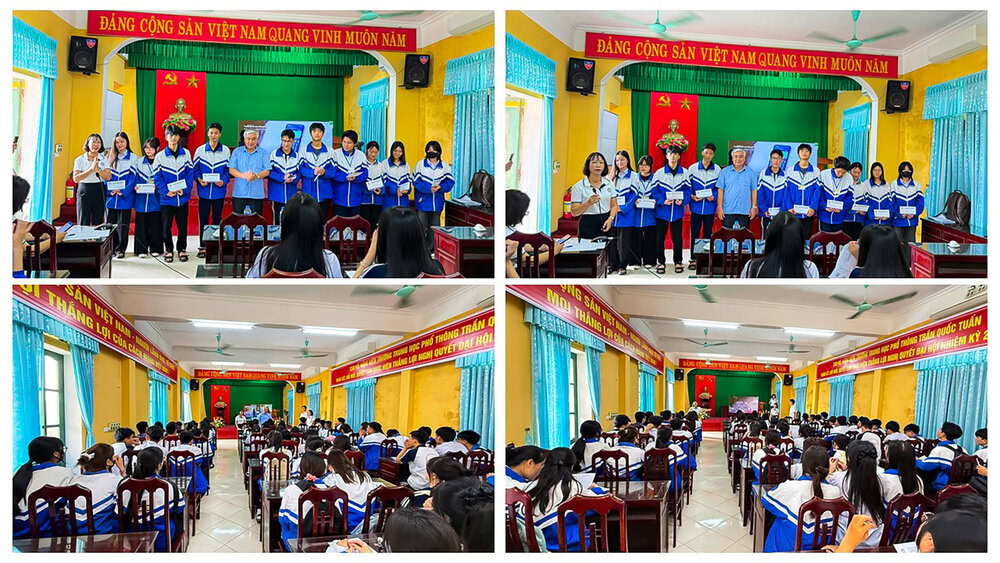 Nhiều phần quà, học bổng khuyến khích của nhà trường tới các em học sinh trước ngưỡng cửa chọn trường, chọn nghề.