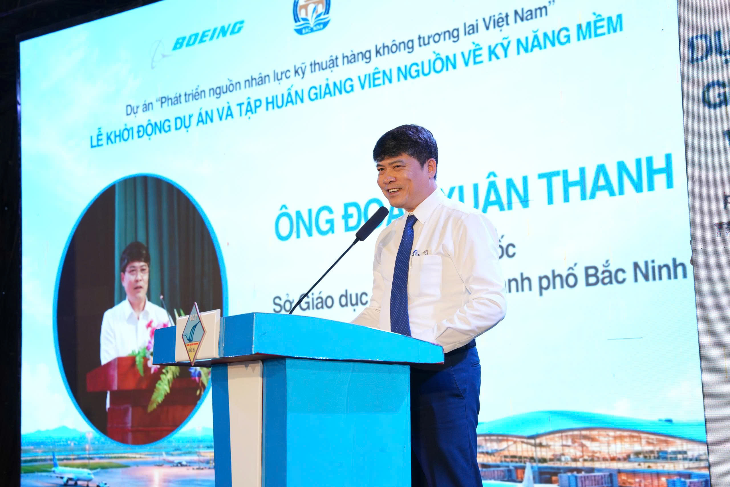 Ông Đoàn Xuân Thanh, PGĐ Sở Giáo dục và Đào tạo Bắc Ninh tại sự kiện