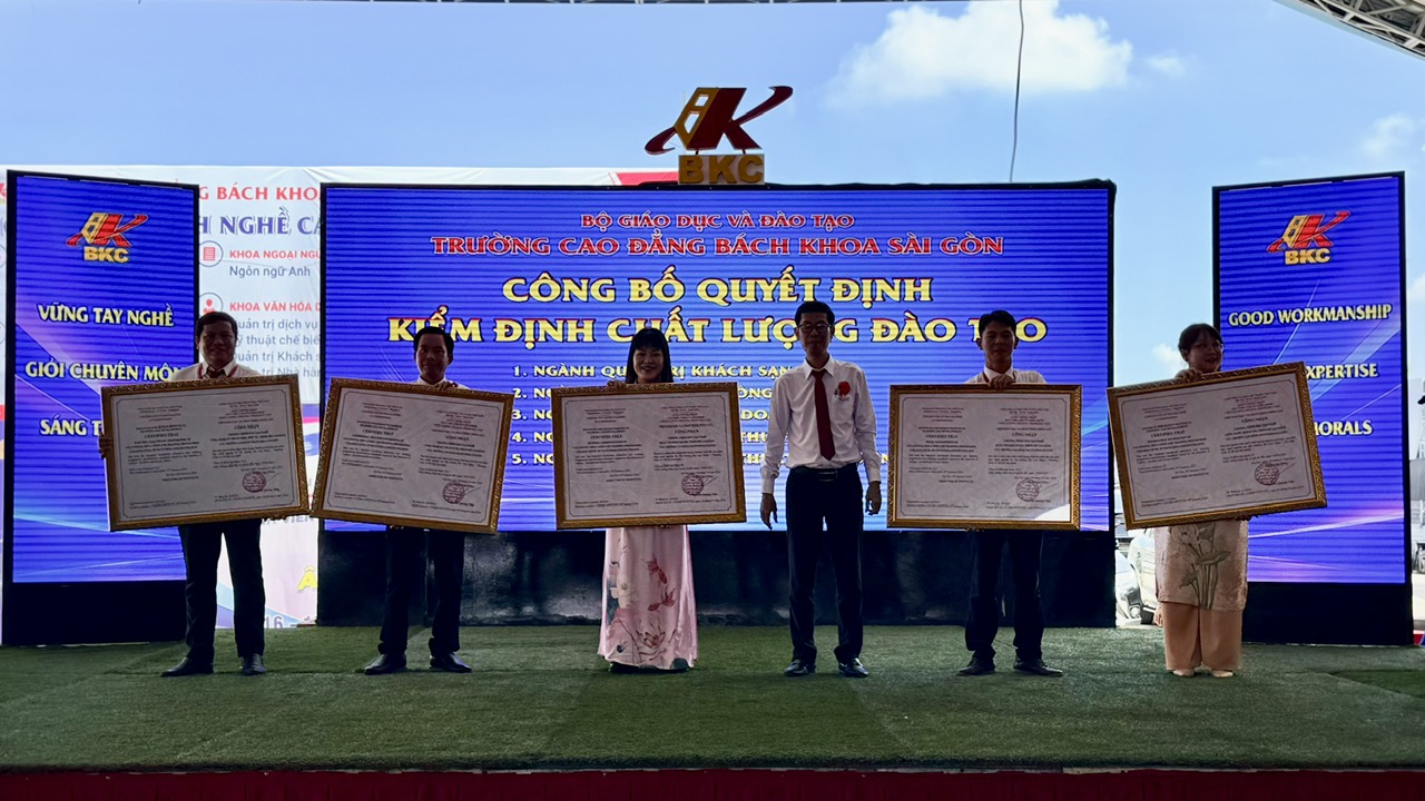 Trường Cao đẳng Bách Khoa Sài Gòn nhận kiểm định 5 chương trình đào tạo